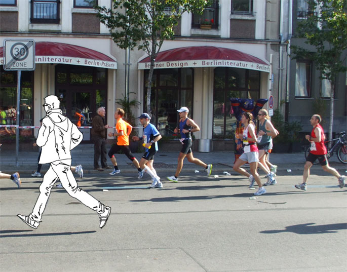 Invisible, jogging in Berlin. 