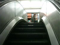 The top of the escalators at Bounds Green tube
