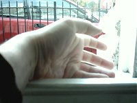 My hand, free of a cigarette.