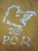 "English! Get off the Falklands! We're coming back!"