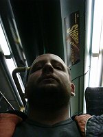 I always look stern and moody on public transport. I am neither here nor there.