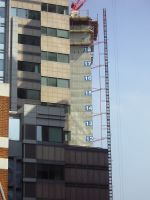 A building with numbers on it.