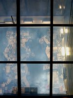 My reflection in an office roof.