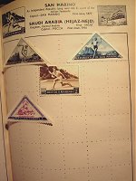 An old book of stamps. San Marino. 