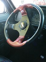 A small steering wheel.
