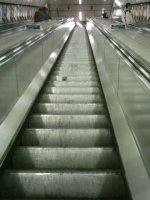 The escalators at Bounds Green station