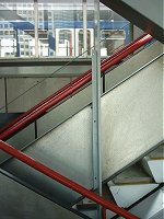 The zig zag stairs at South Quay station