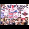 The anti-Bush protests attracted a mixed crowd.